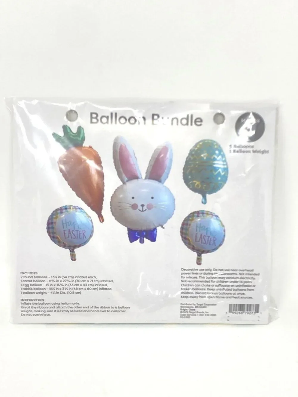 Target 5pc Easter Foil Balloon Set Spritz™ Decor Bunny Carrot Egg Festive
